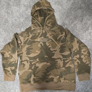Kith Men's Hoodie in Green and Tan Camouflage